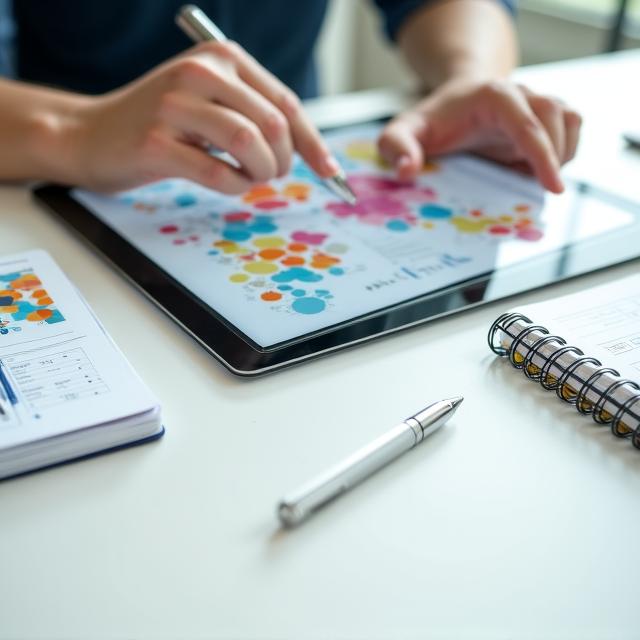 Réunion d'analyse sur le comportement des consommateurs avec des graphiques modernes