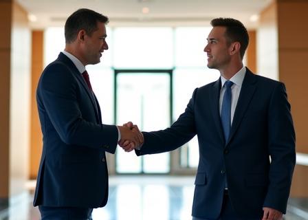 Poignée de main professionnelle symbolisant une fusion acquisition